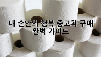 내 손안의 행복: 중고차 구매 완벽 가이드