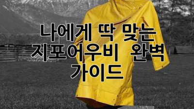 나에게 딱 맞는 지포어우비? 🤔 완벽 가이드 ✨